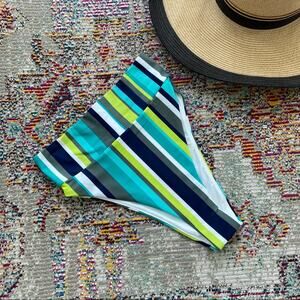 NWOT Aerie Striped High Waisted High Cut Cheeky Bikini Bottoms Beach Size XS